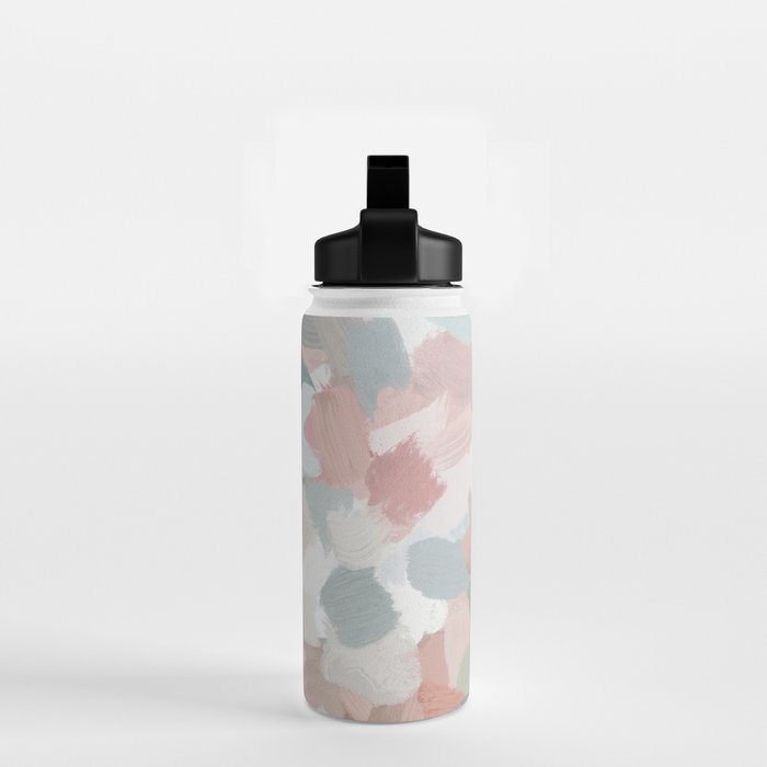 Paris Peonies - Coral Peach Pink Sage Green Mint Spring Flowers Abstract Nature Painting Art Water Bottle Gallery Image 2