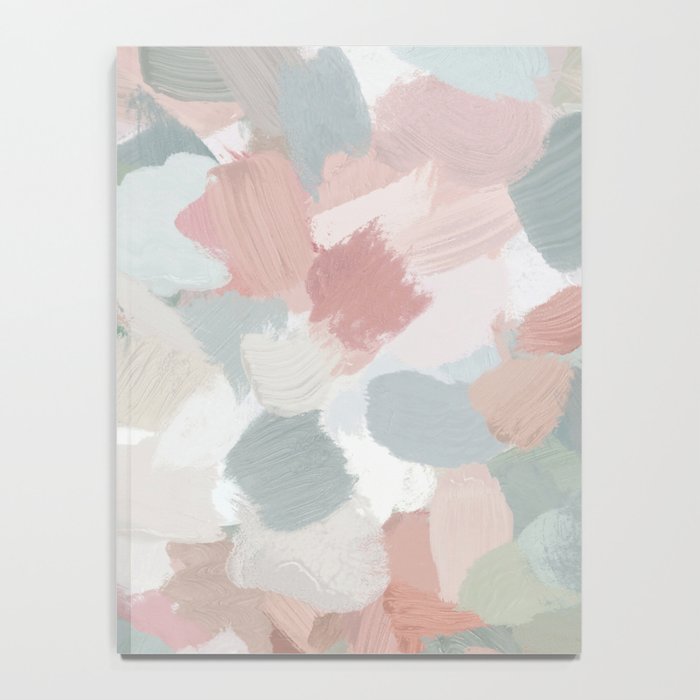 Paris Peonies - Coral Peach Pink Sage Green Mint Spring Flowers Abstract Nature Painting Art Notebook Gallery Image 4