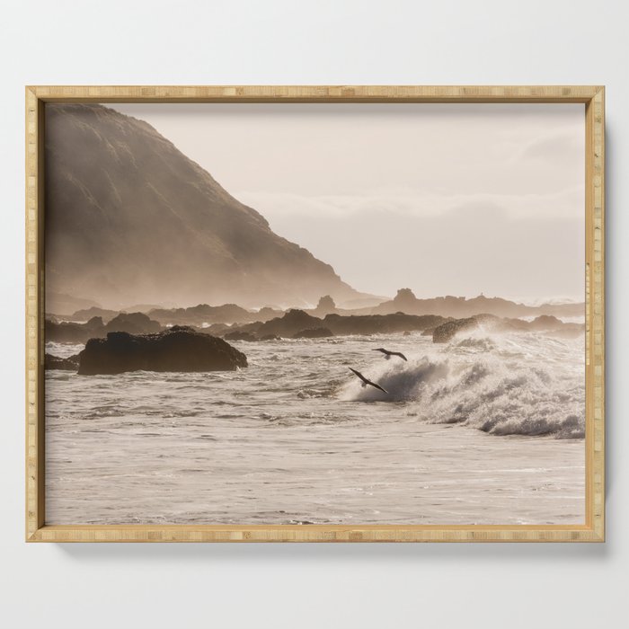 Pacific Coast Summer Beach Sunset Serving Tray Gallery Image 1