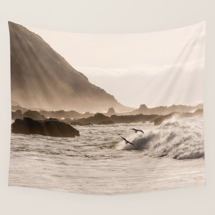 Pacific Coast Summer Beach Sunset Wall Tapestry Gallery Image 4