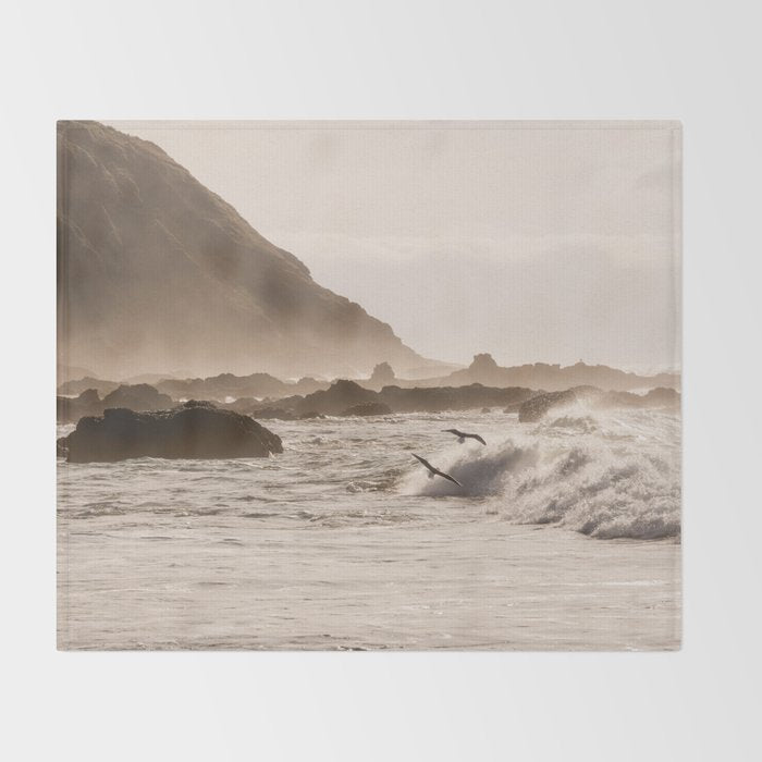 Pacific Coast Summer Beach Sunset Throw Blanket Gallery Image 2