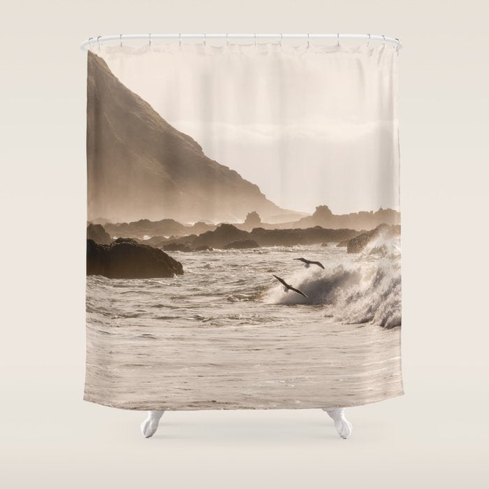 Pacific Coast Summer Beach Sunset Shower Curtain Gallery Image 1