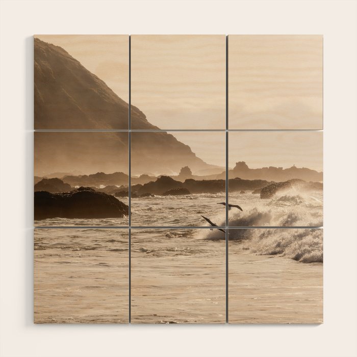 Pacific Coast Summer Beach Sunset Wood Wall Art Gallery Image 1