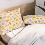 Colorful retro star shape art pattern Pillow Sham Gallery Image 2