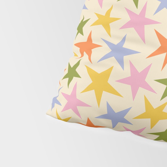 Colorful retro star shape art pattern Pillow Sham Gallery Image 4