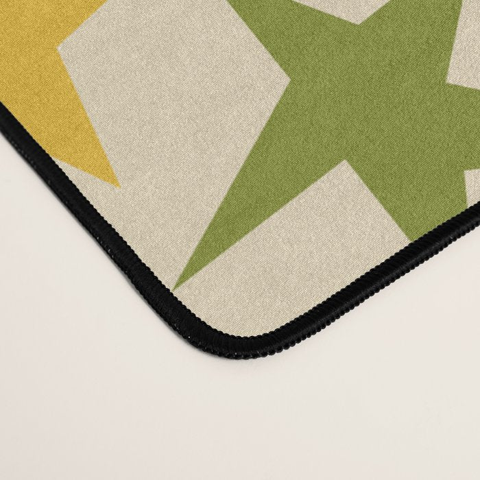 Colorful retro star shape art pattern Desk Mat Gallery Image 4