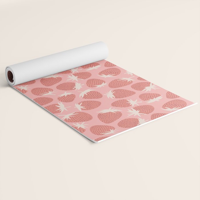 Pink Strawberries Yoga Mat Gallery Image 2
