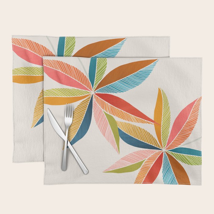 Multicolorful Leaf Design Placemat Gallery Image 1