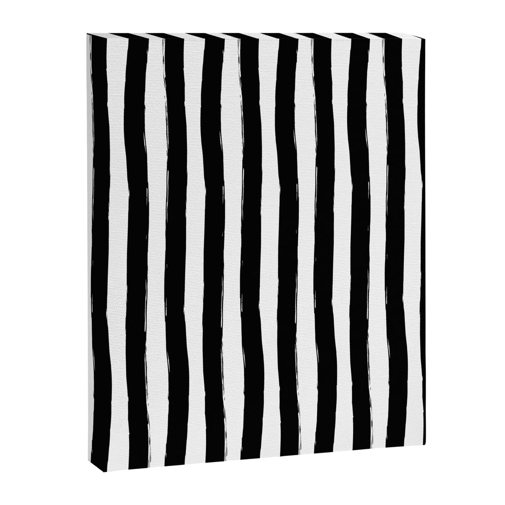 Black and White Cabana Stripes Palm Beach Preppy Canvas Print Gallery Image 8