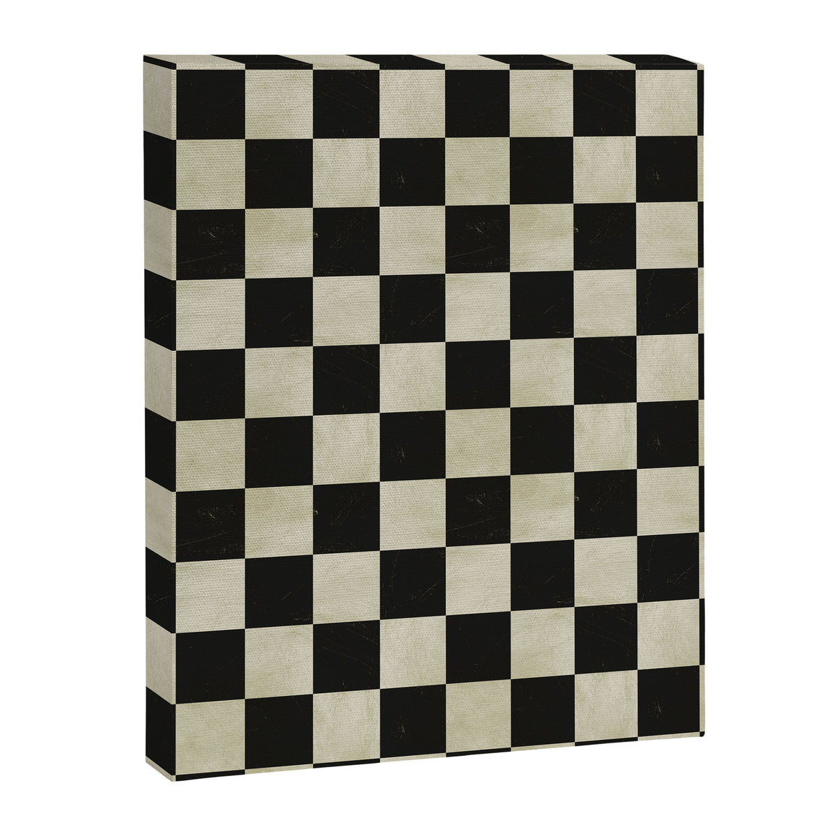 Distressed Black and White Checkerboard Pattern Canvas Print Gallery Image 8