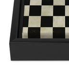 Distressed Black and White Checkerboard Pattern Framed Canvas Print Gallery Image 3