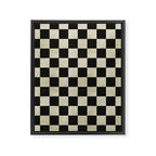 Distressed Black and White Checkerboard Pattern Framed Canvas Print Gallery Image 8