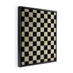Distressed Black and White Checkerboard Pattern Framed Canvas Print Gallery Image 2
