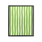Green and White Cabana Stripes Palm Beach Preppy Framed Canvas Print Gallery Image 8