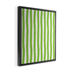 Green and White Cabana Stripes Palm Beach Preppy Framed Canvas Print Gallery Image 2
