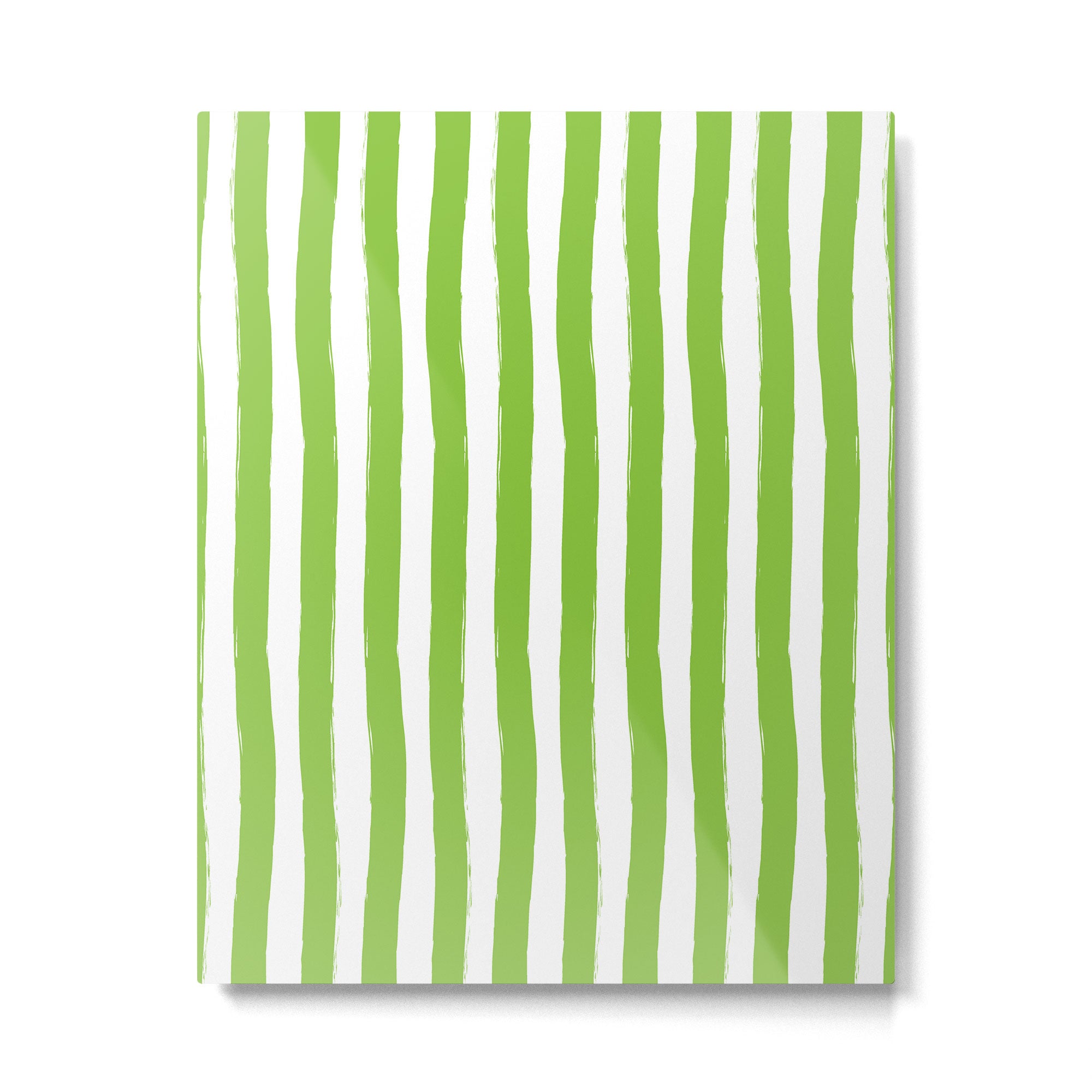 Green and White Cabana Stripes Palm Beach Preppy Metal Print Gallery Image 6