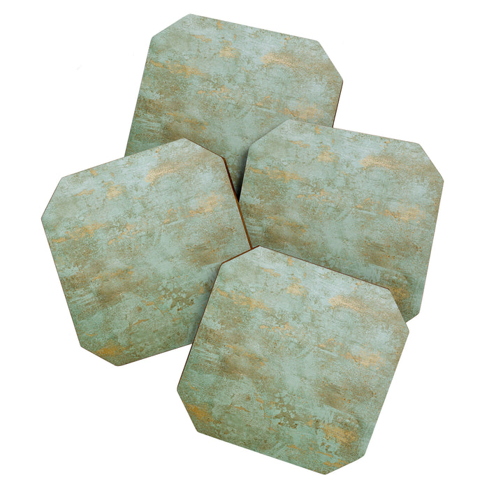 Metallic Effects Oxidized Copper Verdigris Industrial Rustic Coaster Gallery Image 1