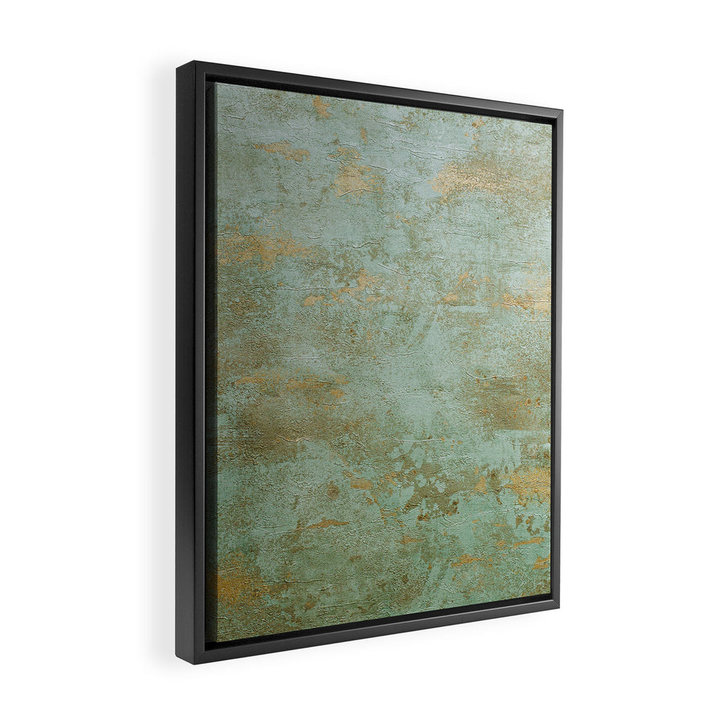 Metallic Effects Oxidized Copper Verdigris Industrial Rustic Framed Canvas Print Gallery Image 2
