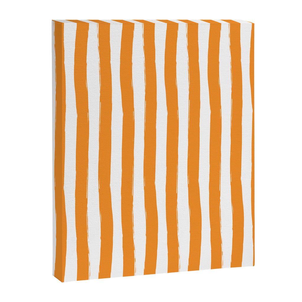 Orange and White Cabana Stripes Palm Beach Preppy Canvas Print Gallery Image 8