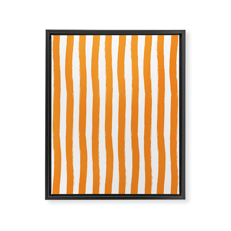 Orange and White Cabana Stripes Palm Beach Preppy Framed Canvas Print Gallery Image 8