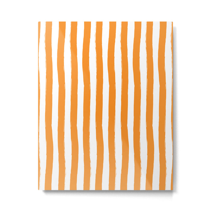 Orange and White Cabana Stripes Palm Beach Preppy Metal Print Gallery Image 1