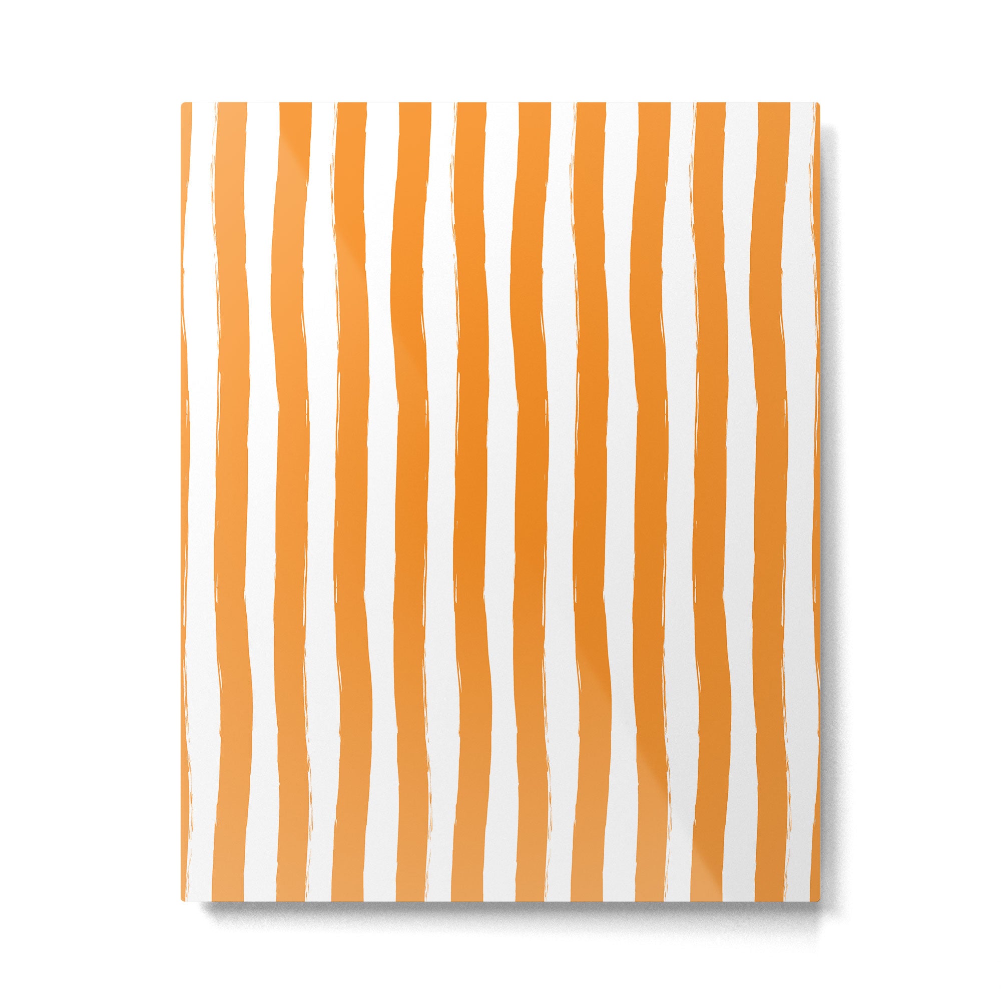Orange and White Cabana Stripes Palm Beach Preppy Metal Print Gallery Image 6