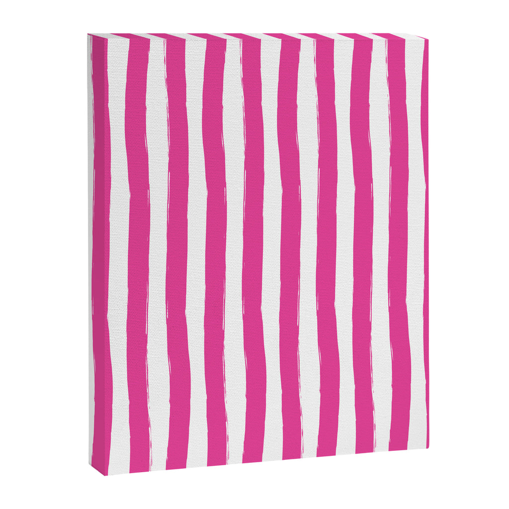 Pink and White Cabana Stripes Palm Beach Preppy Canvas Print Gallery Image 8