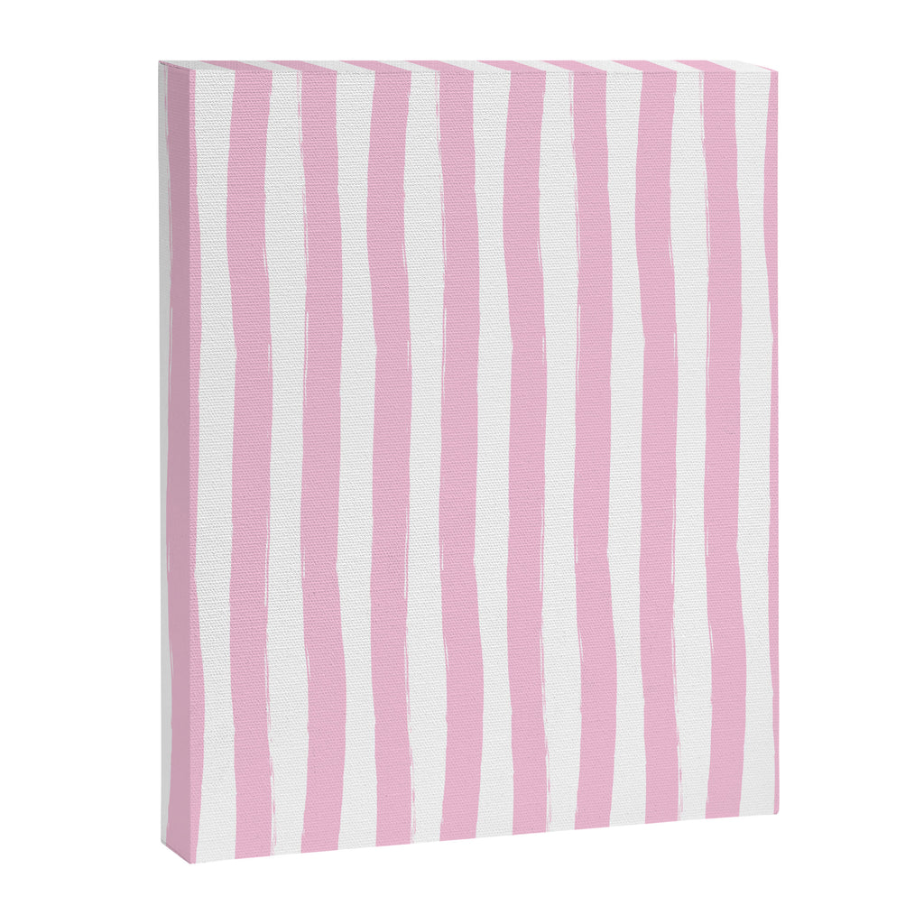 Pink and White Cabana Stripes Palm Beach Preppy Canvas Print Gallery Image 8