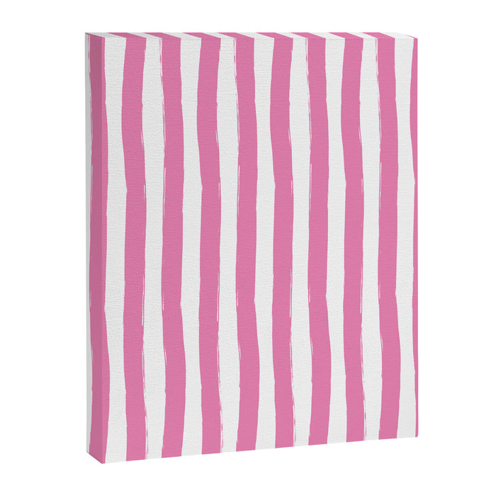 Pink and White Cabana Stripes Palm Beach Preppy Canvas Print Gallery Image 1