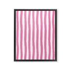 Pink and White Cabana Stripes Palm Beach Preppy Framed Canvas Print Gallery Image 8