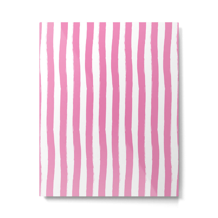 Pink and White Cabana Stripes Palm Beach Preppy Metal Print Gallery Image 1