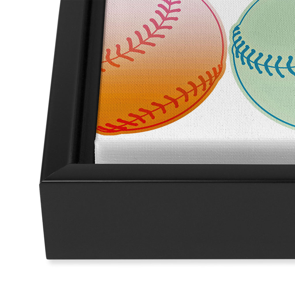 Pop Art Baseballs Framed Canvas Print Gallery Image 3