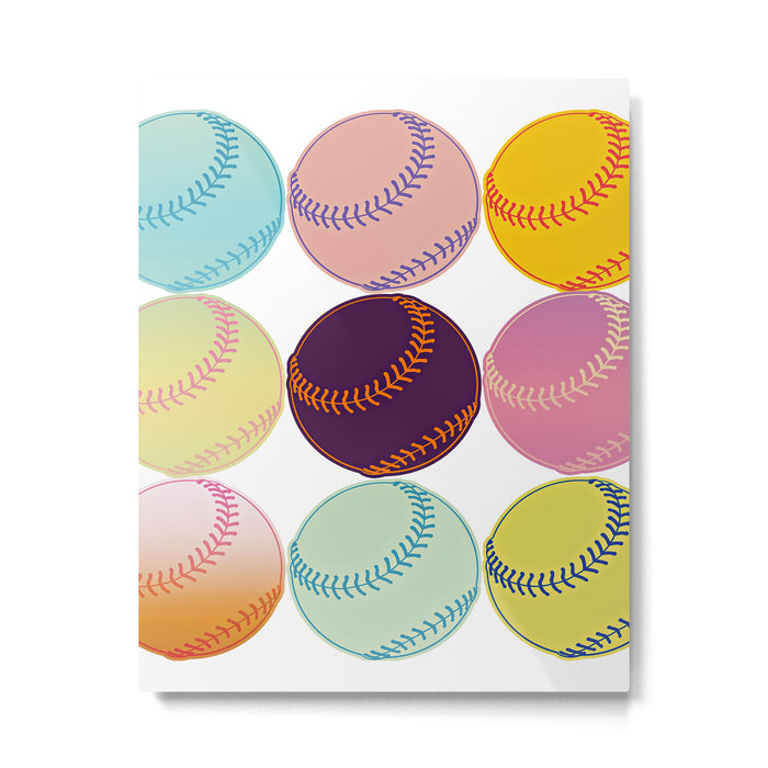 Pop Art Baseballs Metal Print Gallery Image 1