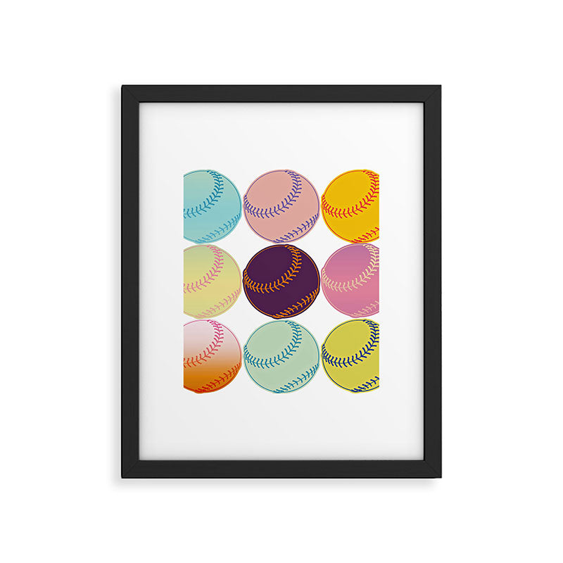 Pop Art Baseballs Framed Art Print Gallery Image 6