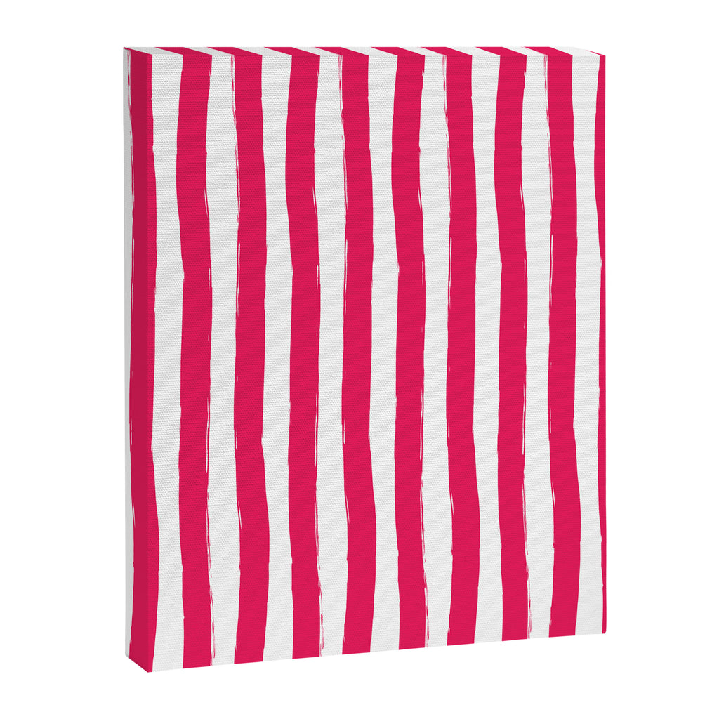Red and White Cabana Stripes Palm Beach Preppy Canvas Print Gallery Image 8