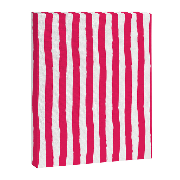 Red and White Cabana Stripes Palm Beach Preppy Canvas Print Gallery Image 1
