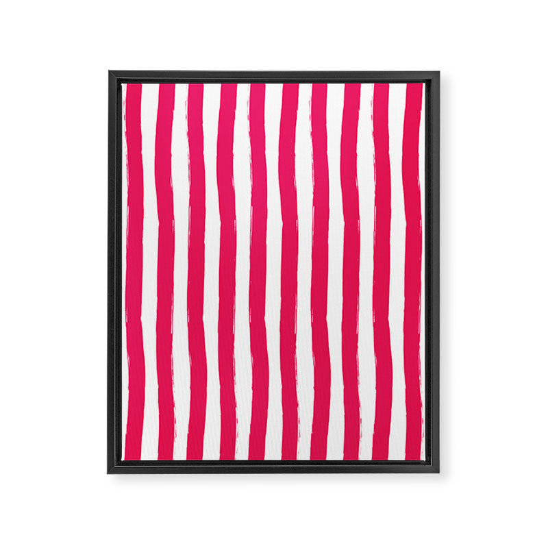 Red and White Cabana Stripes Palm Beach Preppy Framed Canvas Print Gallery Image 8