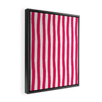 Red and White Cabana Stripes Palm Beach Preppy Framed Canvas Print Gallery Image 2