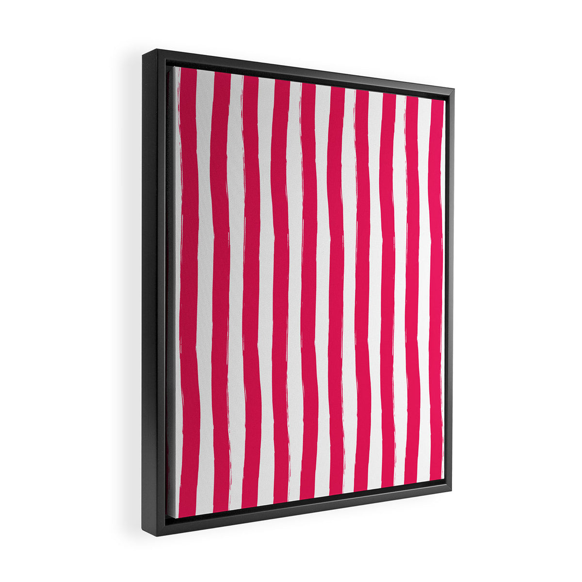 Red and White Cabana Stripes Palm Beach Preppy Framed Canvas Print Gallery Image 2