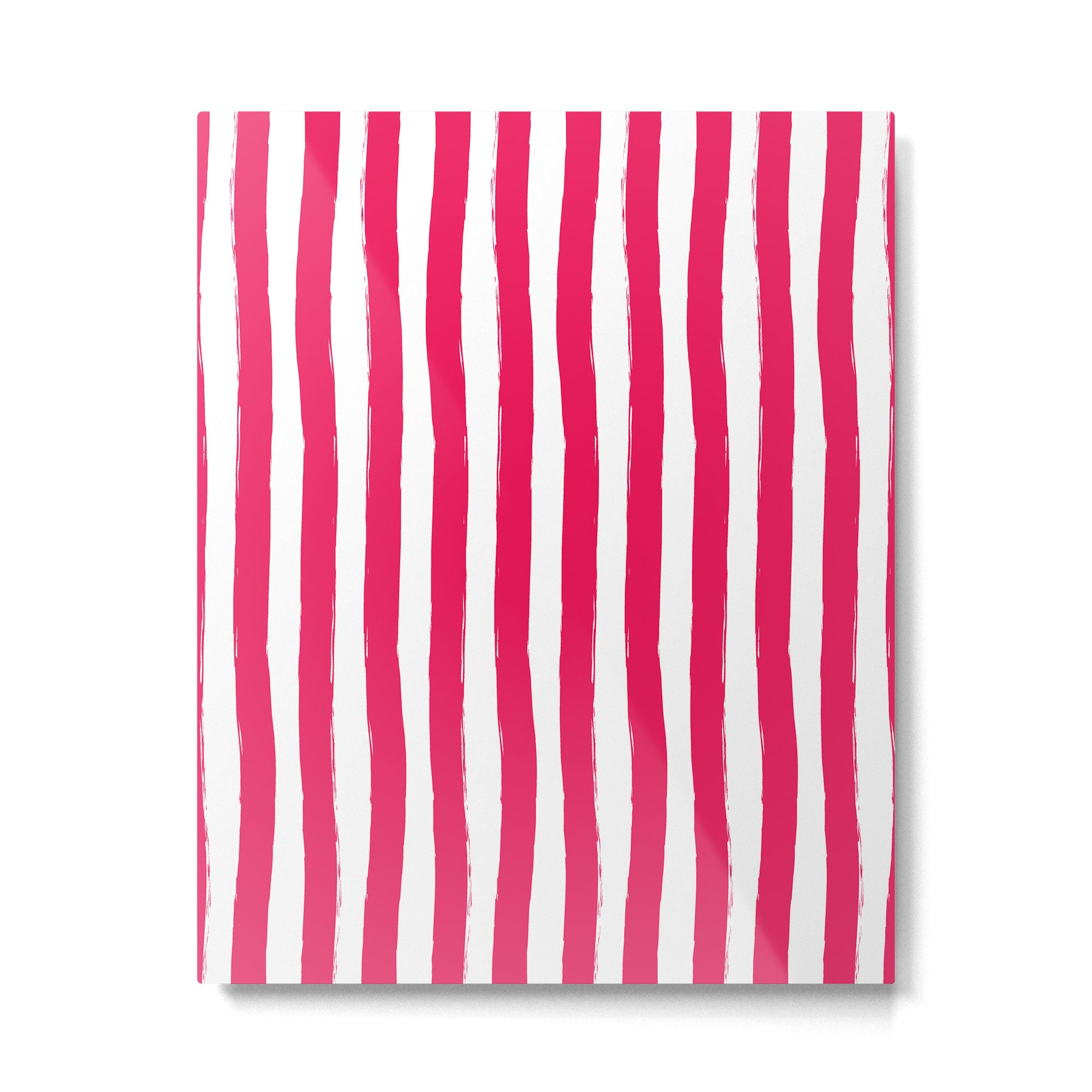 Red and White Cabana Stripes Palm Beach Preppy Metal Print Gallery Image 6
