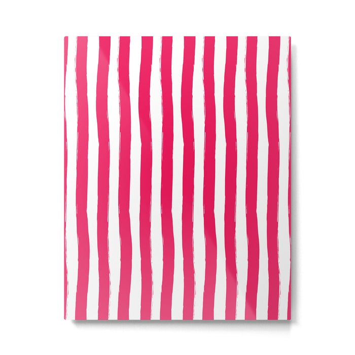 Red and White Cabana Stripes Palm Beach Preppy Metal Print Gallery Image 1