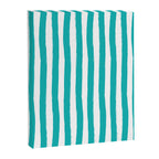 Turquoise and White Cabana Stripes Palm Beach Preppy Canvas Print Gallery Image 8