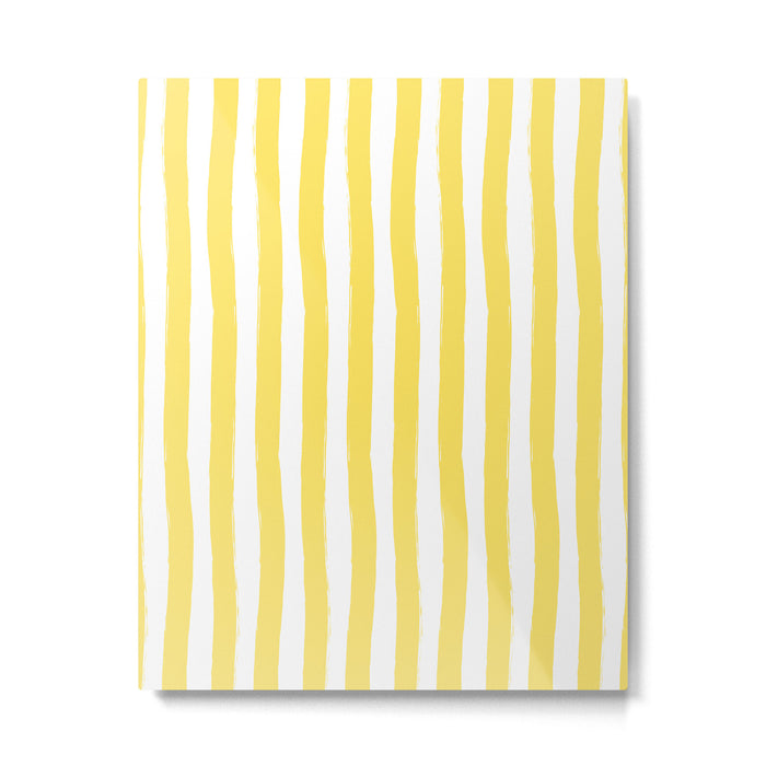 Yellow and White Cabana Stripes Palm Beach Preppy Metal Print Gallery Image 1