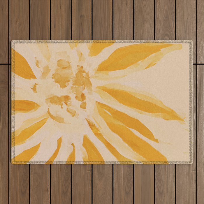 Sun Blooming Flower Outdoor Rug Gallery Image 1