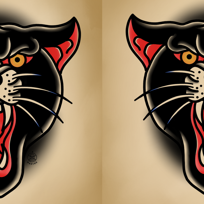 Traditional Tattoo Panther  Coffee Mug Gallery Image 2