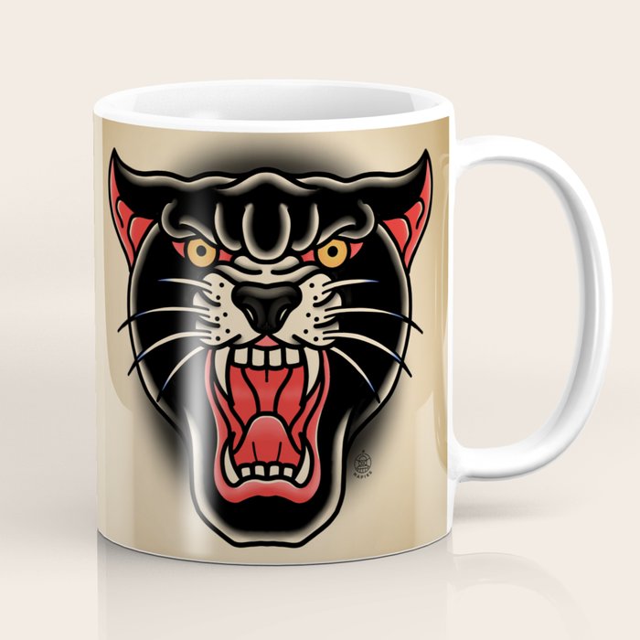Traditional Tattoo Panther  Coffee Mug Gallery Image 1