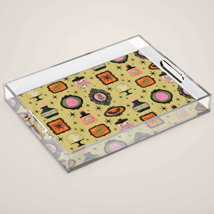 Eerie Oddities Halloween Pattern Acrylic Tray Gallery Image 1
