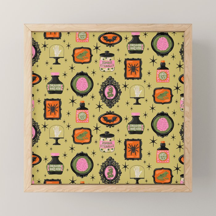 Eerie Oddities Halloween Pattern Mini Art Print Gallery Image 1