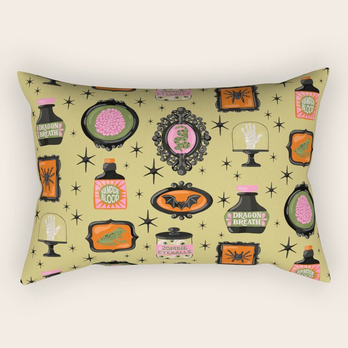 Eerie Oddities Halloween Pattern Rectangular Pillow Gallery Image 1