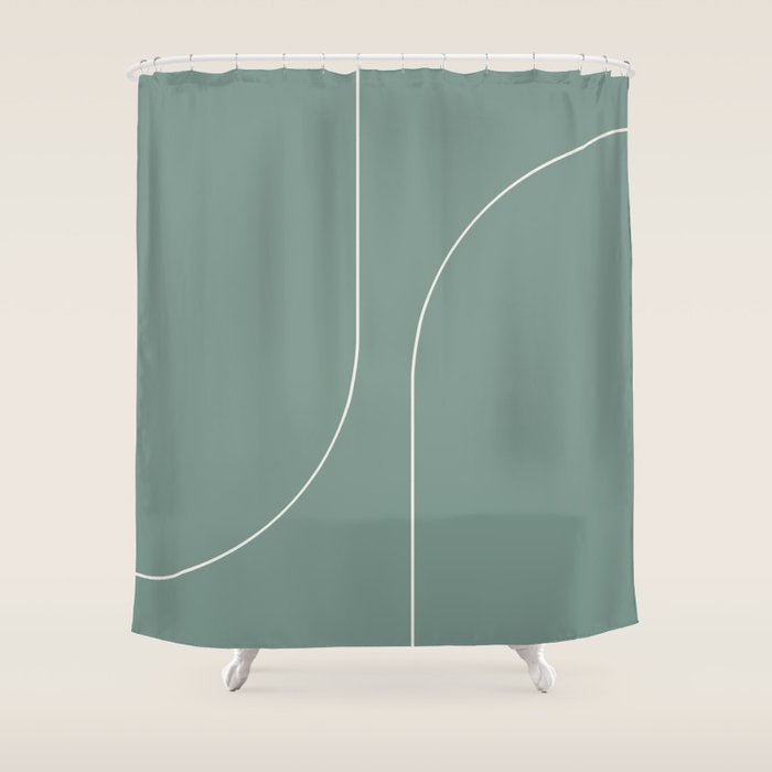 Modern Minimal Line Abstract XXIV Shower Curtain Gallery Image 1